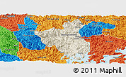 Shaded Relief Panoramic Map of Fuan, political outside