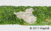 Shaded Relief Panoramic Map of Fuan, satellite outside