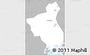 Gray Simple Map of Fuan, single color outside