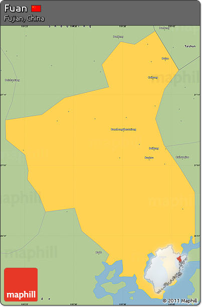 Savanna Style Simple Map of Fuan