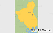 Savanna Style Simple Map of Fuan, single color outside