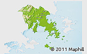Physical 3D Map of Fuqing, single color outside