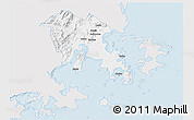 Silver Style 3D Map of Fuqing, single color outside