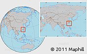 Gray Location Map of Fuqing, within the entire country