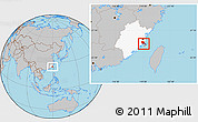 Gray Location Map of Fuqing, highlighted parent region