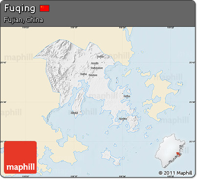 Classic Style Map of Fuqing, single color outside
