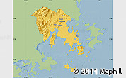 Savanna Style Map of Fuqing, single color outside