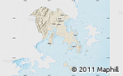 Shaded Relief Map of Fuqing, single color outside