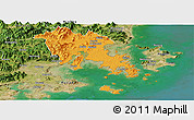 Political Panoramic Map of Fuqing, satellite outside
