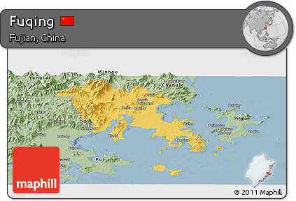 Savanna Style Panoramic Map of Fuqing