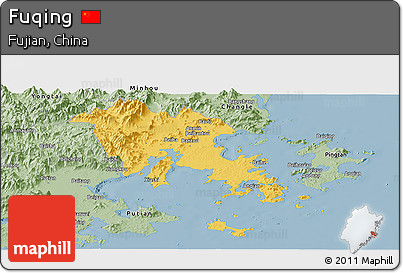 Savanna Style Panoramic Map of Fuqing