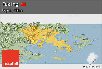 Savanna Style Panoramic Map of Fuqing