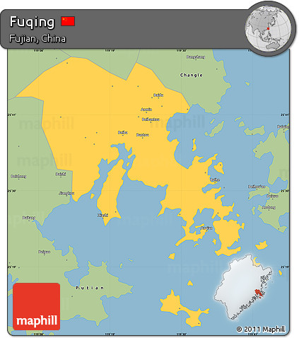 Savanna Style Simple Map of Fuqing