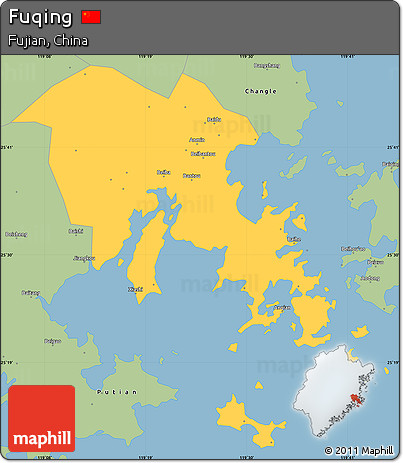 Savanna Style Simple Map of Fuqing