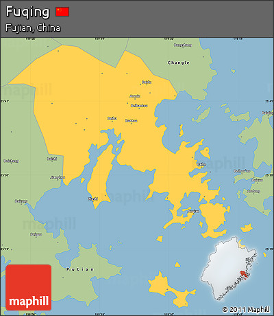 Savanna Style Simple Map of Fuqing