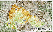 Physical 3D Map of Gutian, semi-desaturated