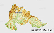 Physical 3D Map of Gutian, single color outside
