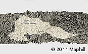 Shaded Relief Panoramic Map of Gutian, darken