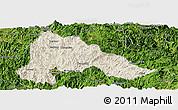 Shaded Relief Panoramic Map of Gutian, satellite outside