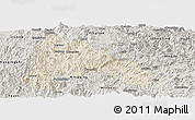 Shaded Relief Panoramic Map of Gutian, semi-desaturated