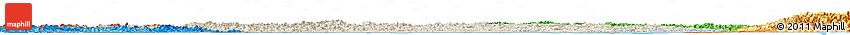 Shaded Relief Horizon Map of Fujian, political shades outside