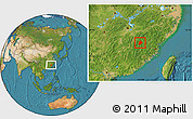 Satellite Location Map of Jiangle