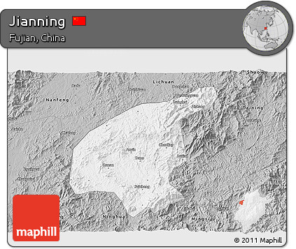 Gray 3D Map of Jianning