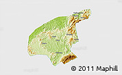 Physical 3D Map of Jianning, single color outside