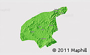 Political 3D Map of Jianning, cropped outside
