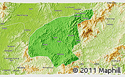 Political 3D Map of Jianning, physical outside