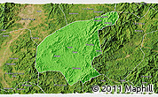 Political 3D Map of Jianning, satellite outside