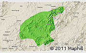 Political 3D Map of Jianning, shaded relief outside