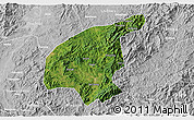 Satellite 3D Map of Jianning, lighten, desaturated
