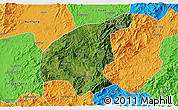 Satellite 3D Map of Jianning, political outside