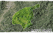 Satellite 3D Map of Jianning, semi-desaturated