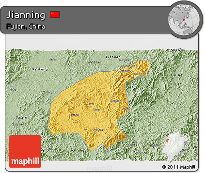 Savanna Style 3D Map of Jianning