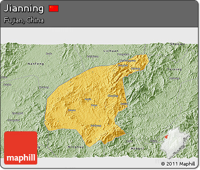 Savanna Style 3D Map of Jianning