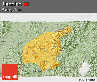 Savanna Style 3D Map of Jianning