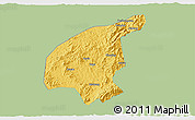 Savanna Style 3D Map of Jianning, single color outside