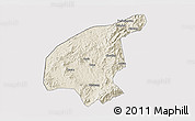 Shaded Relief 3D Map of Jianning, cropped outside