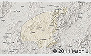 Shaded Relief 3D Map of Jianning, semi-desaturated