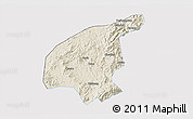 Shaded Relief 3D Map of Jianning, single color outside