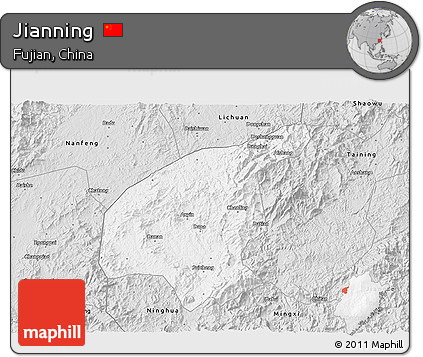 Silver Style 3D Map of Jianning