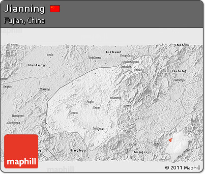 Silver Style 3D Map of Jianning