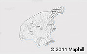 Silver Style 3D Map of Jianning, single color outside