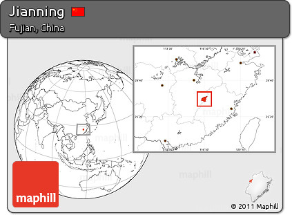 Blank Location Map of Jianning