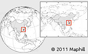 Blank Location Map of Jianning, highlighted country, highlighted parent region, within the entire country