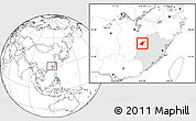 Blank Location Map of Jianning, highlighted parent region