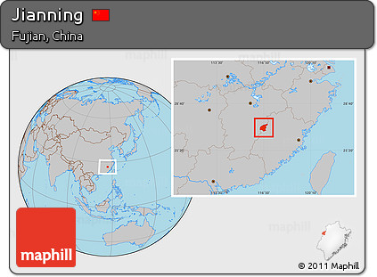 Gray Location Map of Jianning