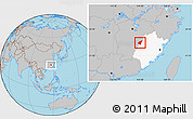 Gray Location Map of Jianning, highlighted parent region
